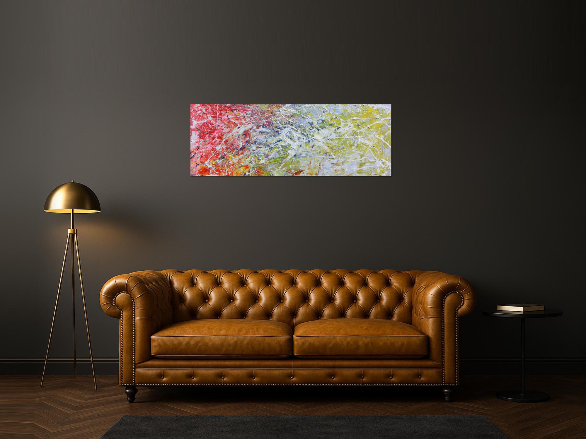 Abstraktes Acrylgemälde modern bunt helle Farben