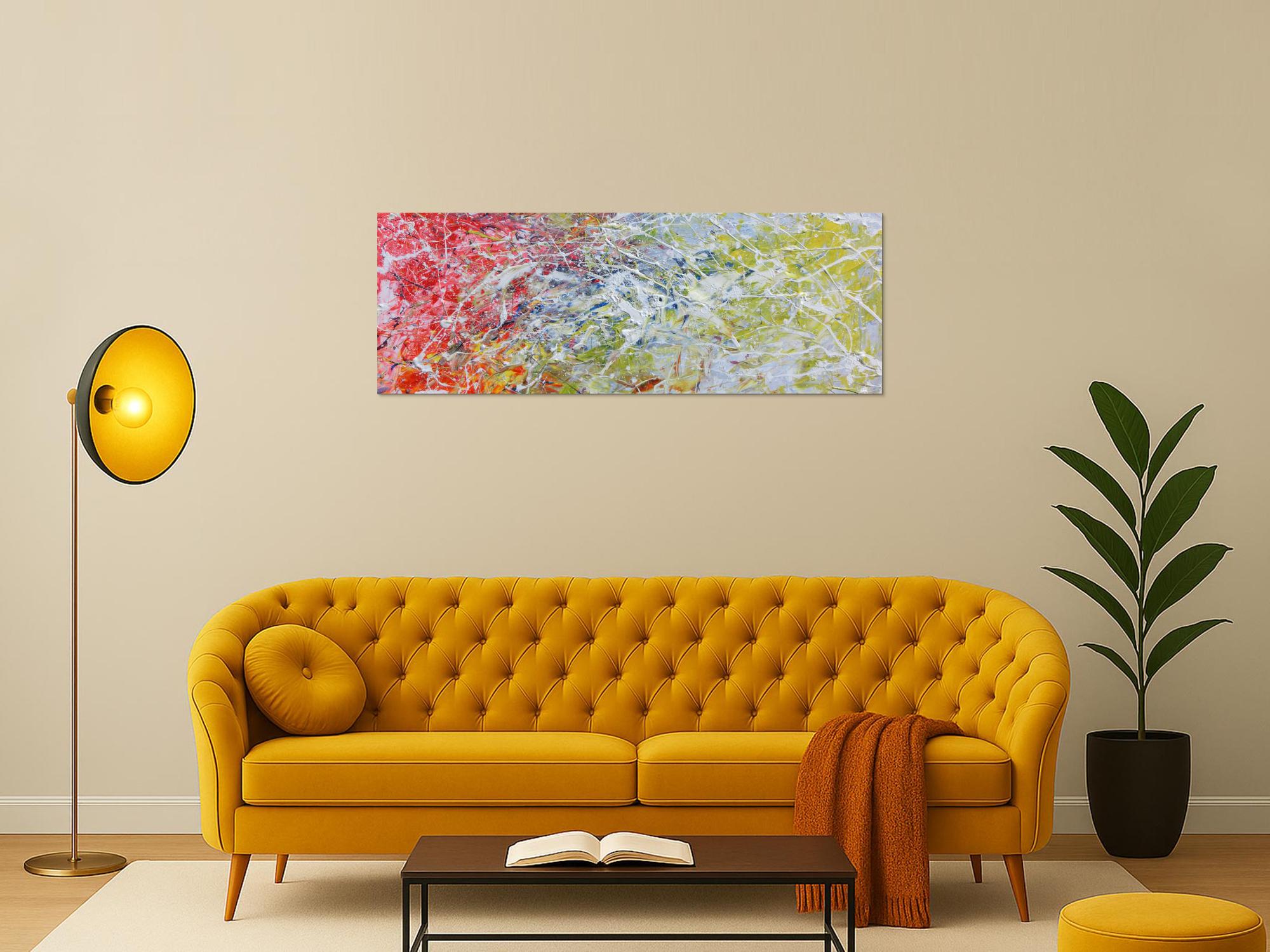 Abstraktes Acrylgemälde modern bunt helle Farben