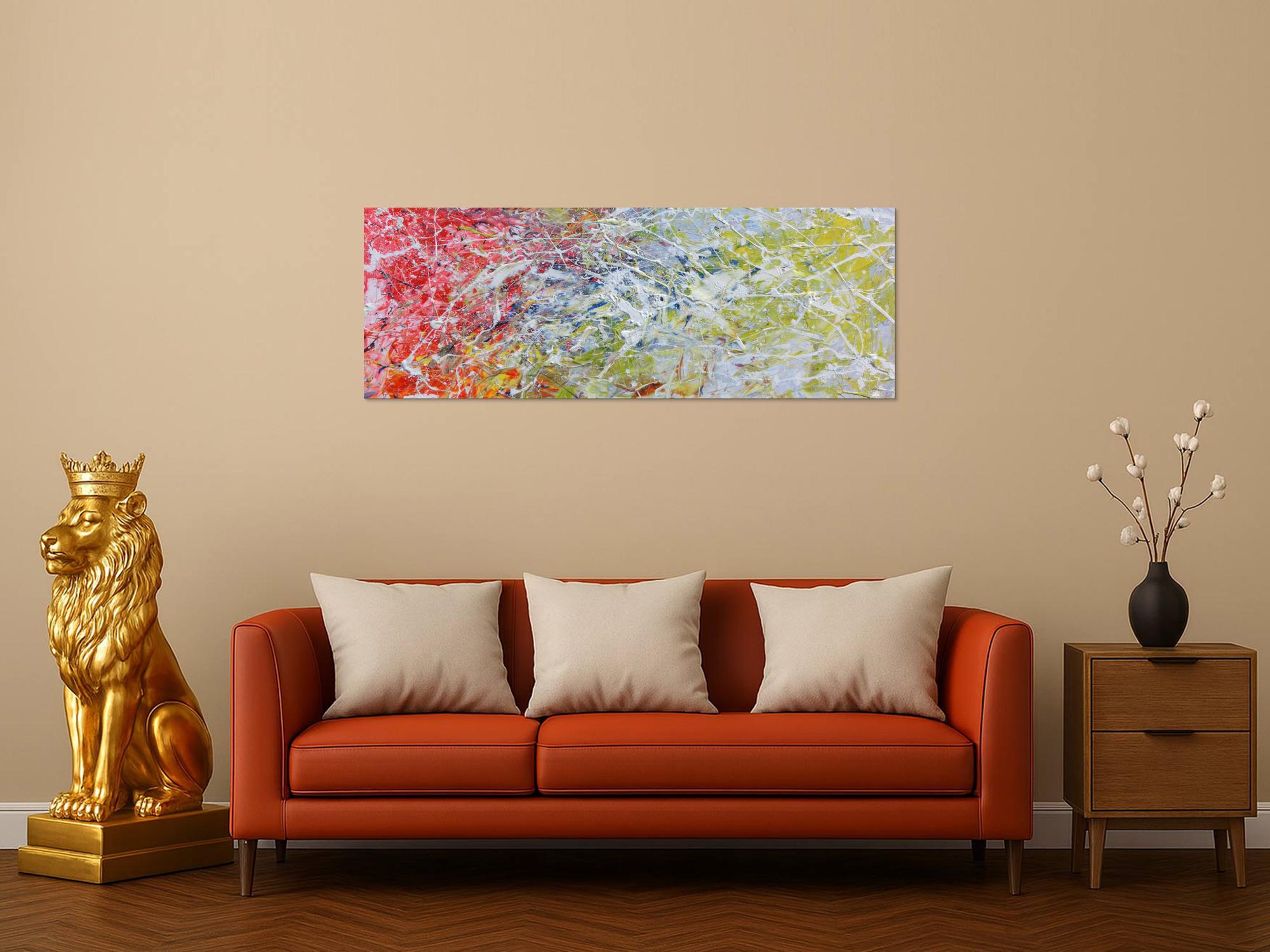 Abstraktes Acrylgemälde modern bunt helle Farben