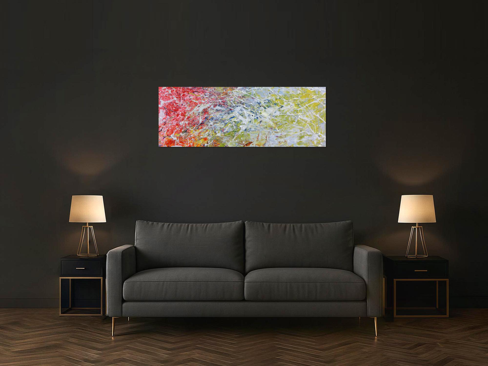 Abstraktes Acrylgemälde modern bunt helle Farben