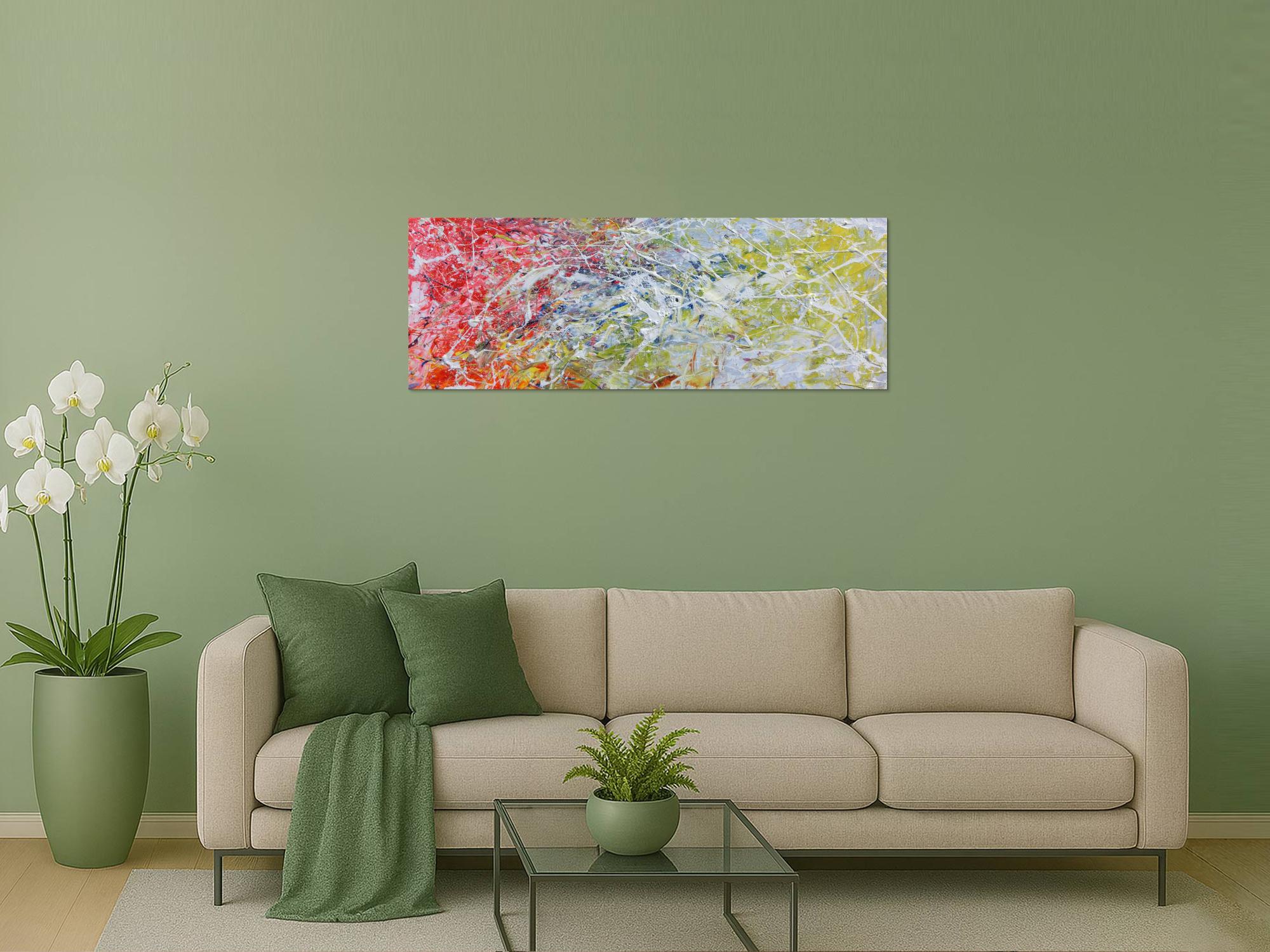 Abstraktes Acrylgemälde modern bunt helle Farben