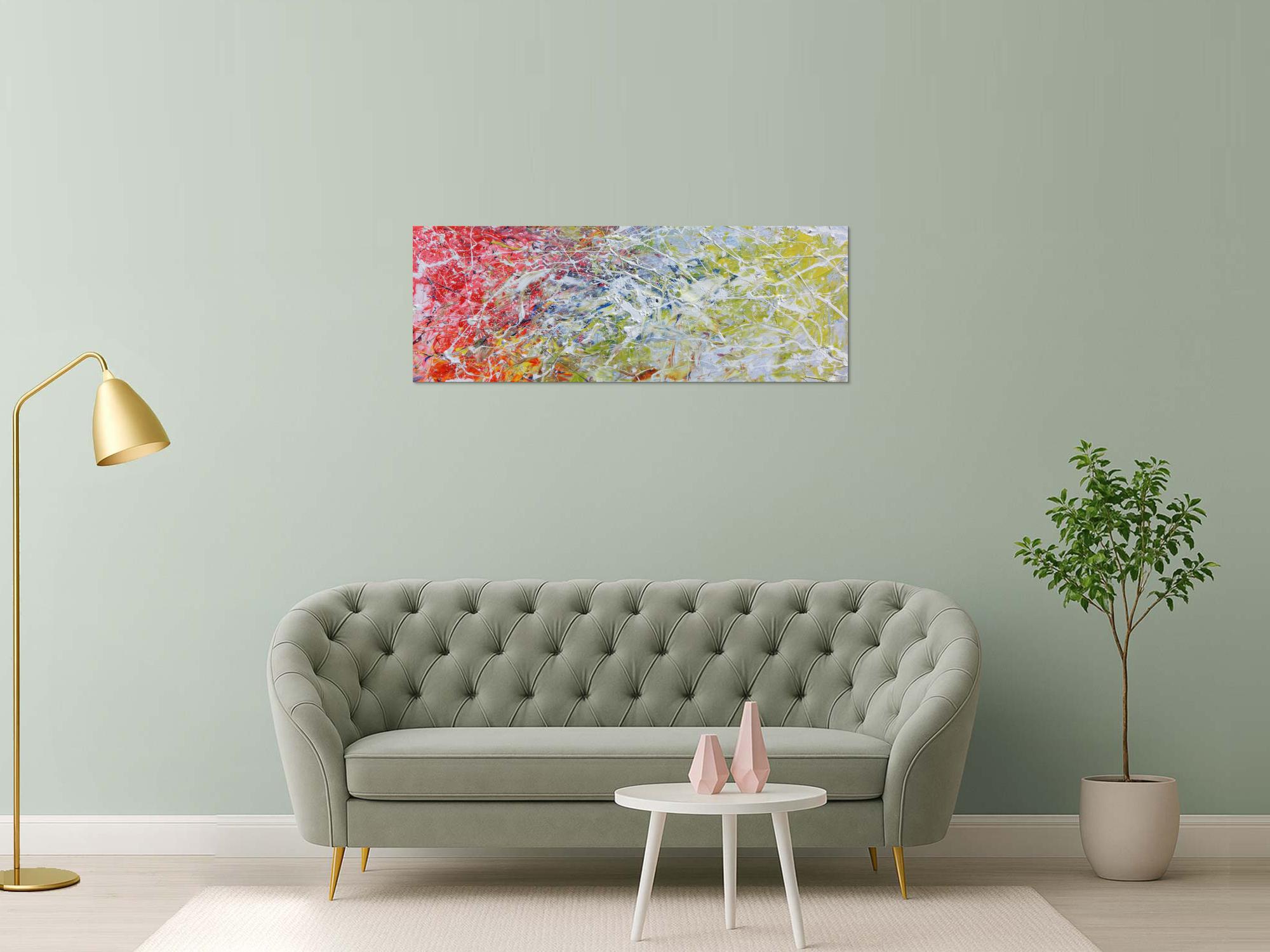 Abstraktes Acrylgemälde modern bunt helle Farben