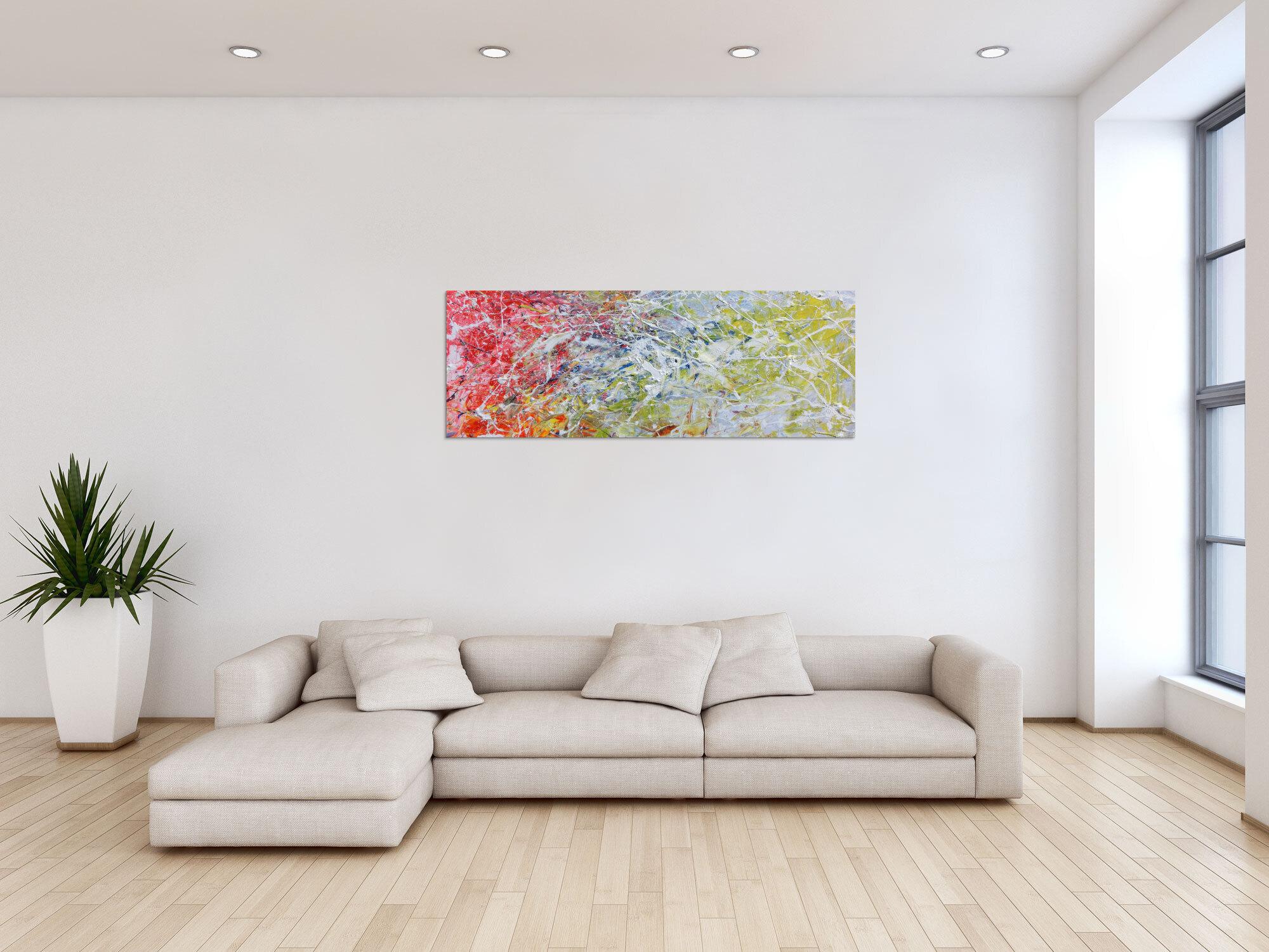 Abstraktes Acrylgemälde modern bunt helle Farben