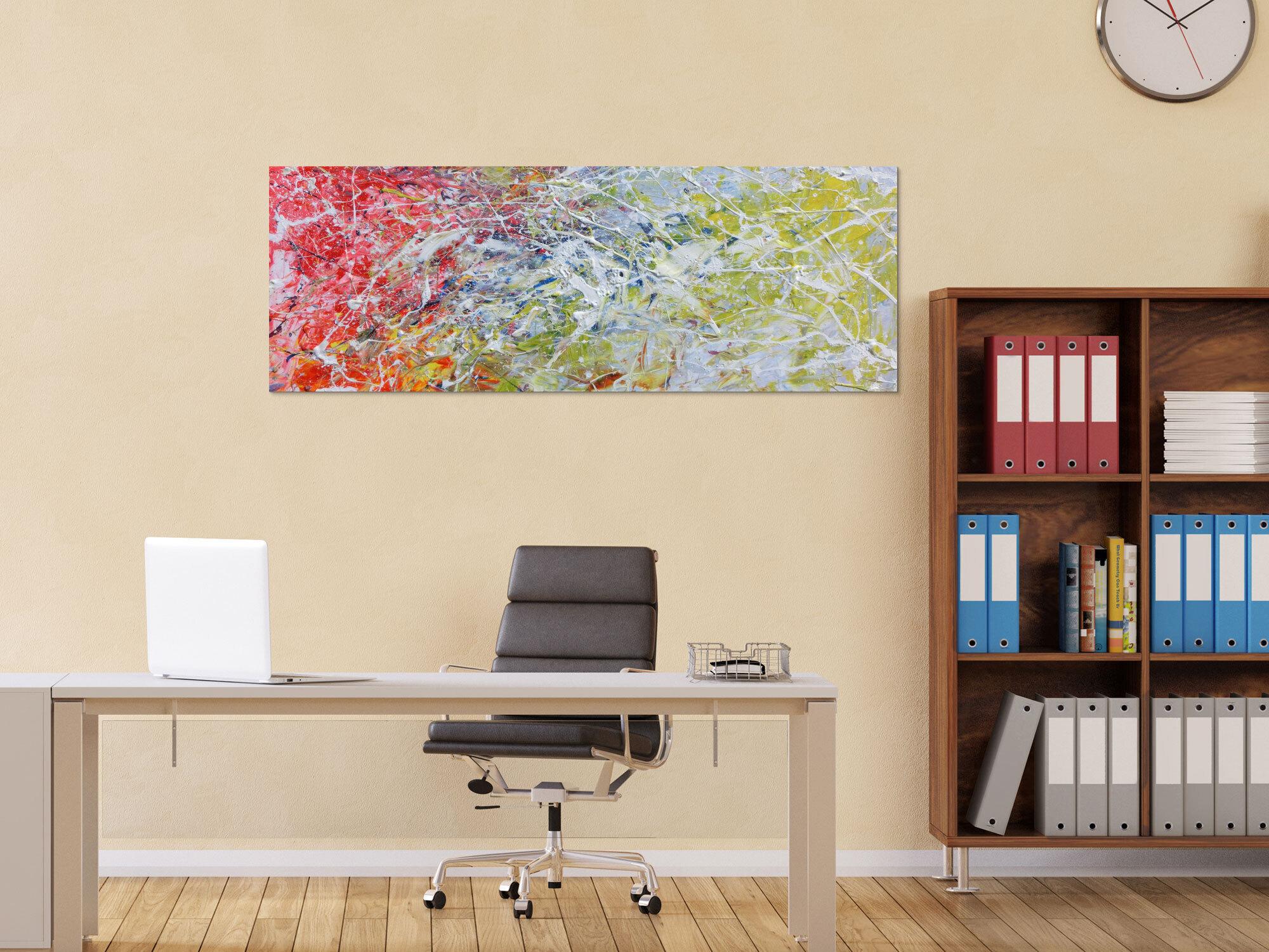 Abstraktes Acrylgemälde modern bunt helle Farben