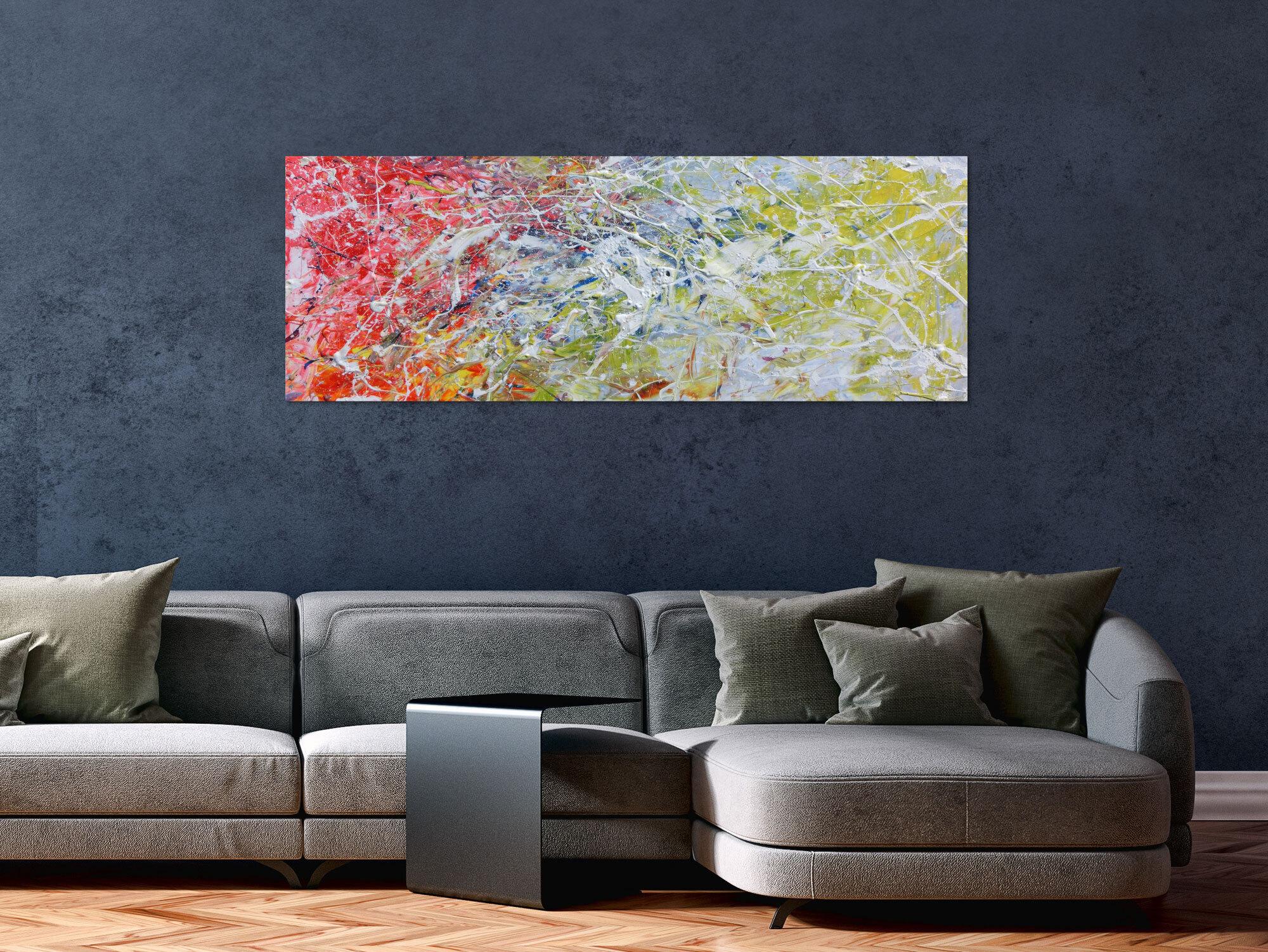 Abstraktes Acrylgemälde modern bunt helle Farben