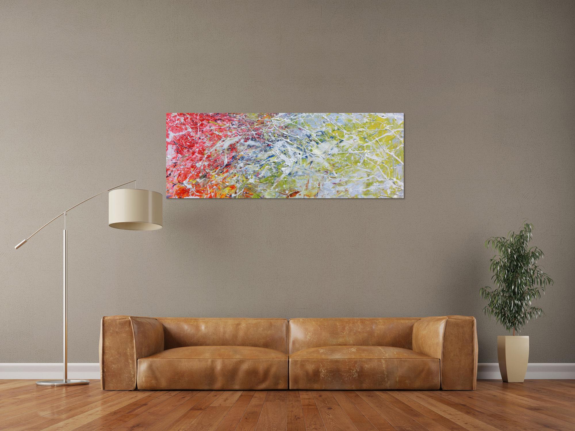 Abstraktes Acrylgemälde modern bunt helle Farben