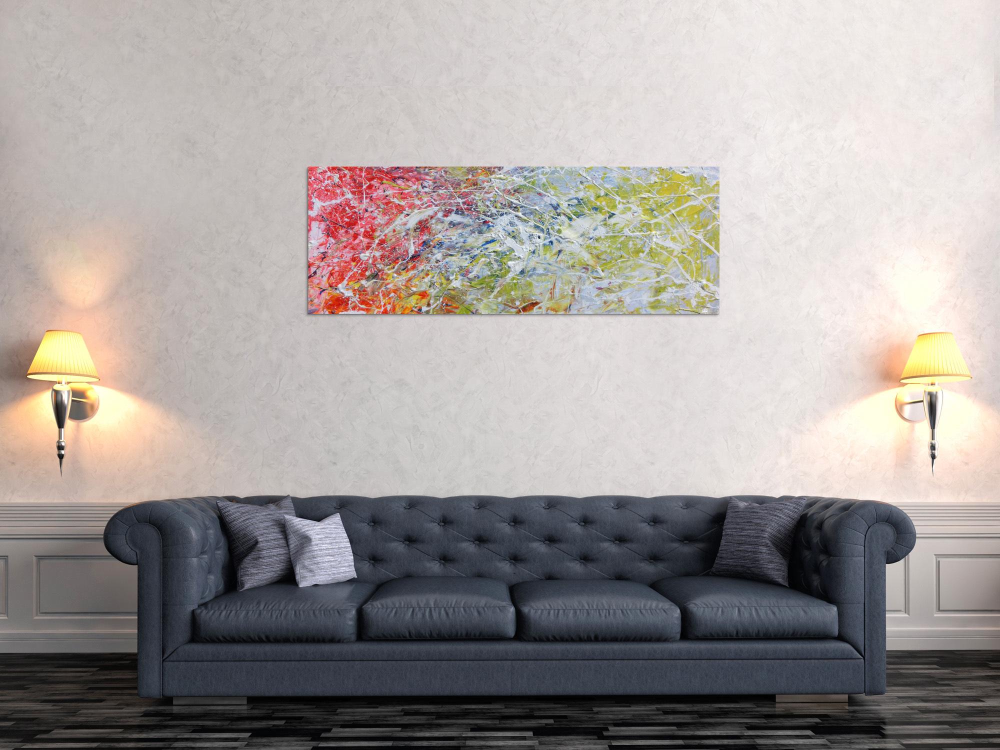 Abstraktes Acrylgemälde modern bunt helle Farben