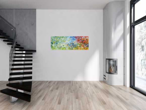 Abstraktes Gemälde modern mit hellen Farben bunt