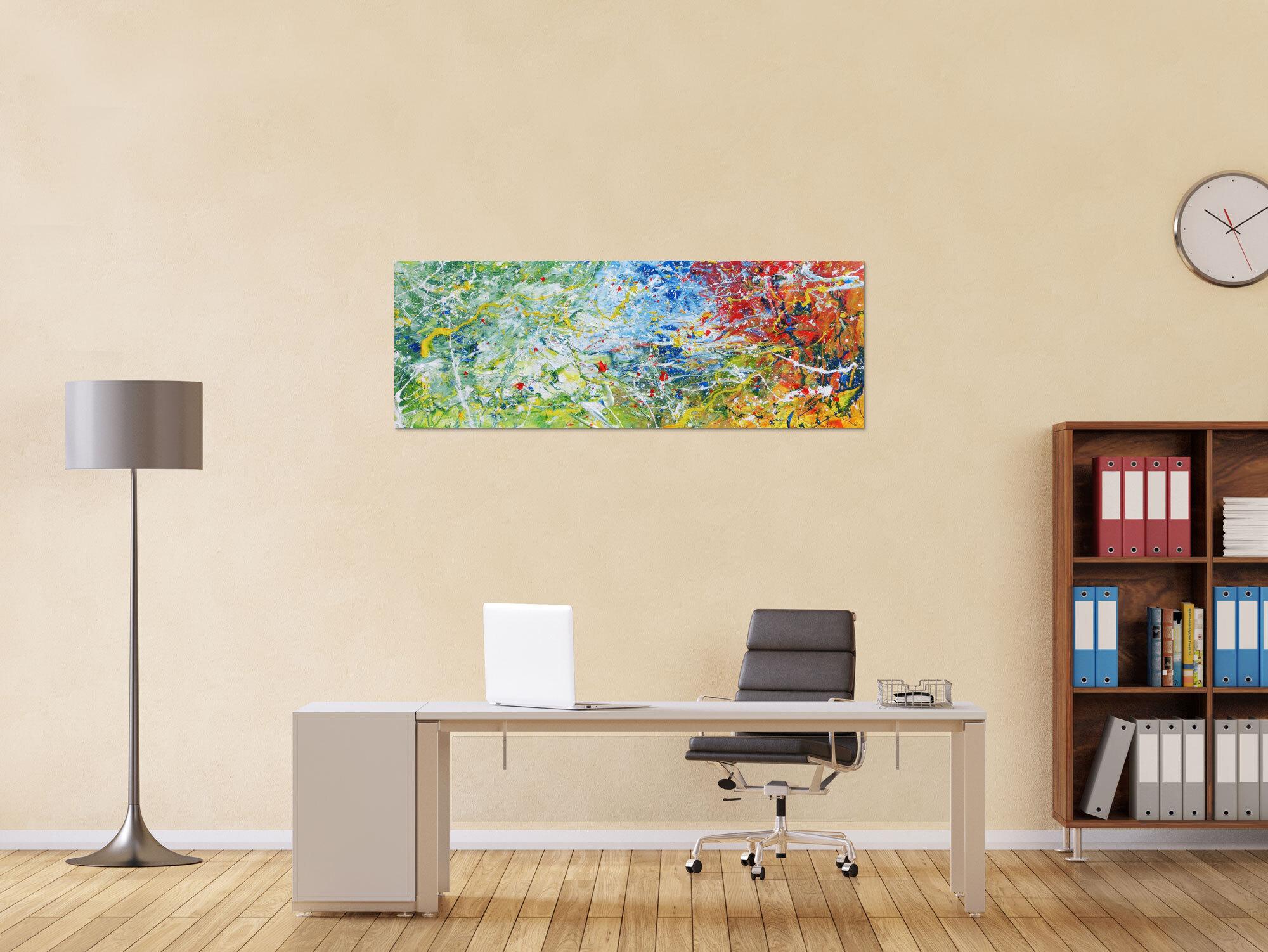 Abstraktes Gemälde modern mit hellen Farben bunt