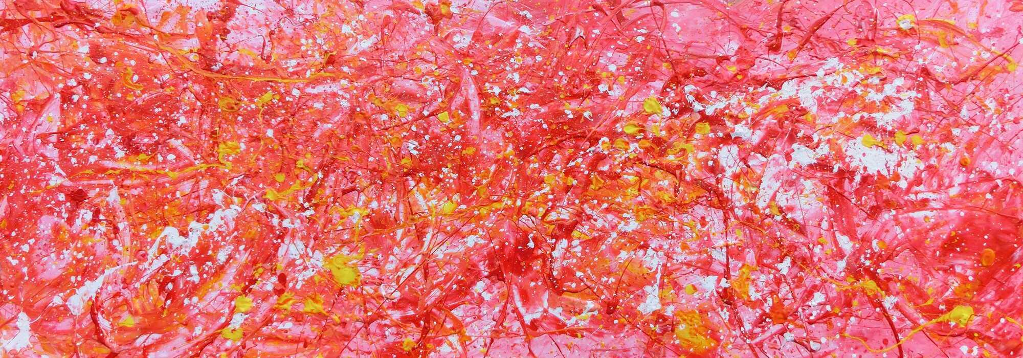 Abstraktes Acrylbild in rosa modern hell freundlich