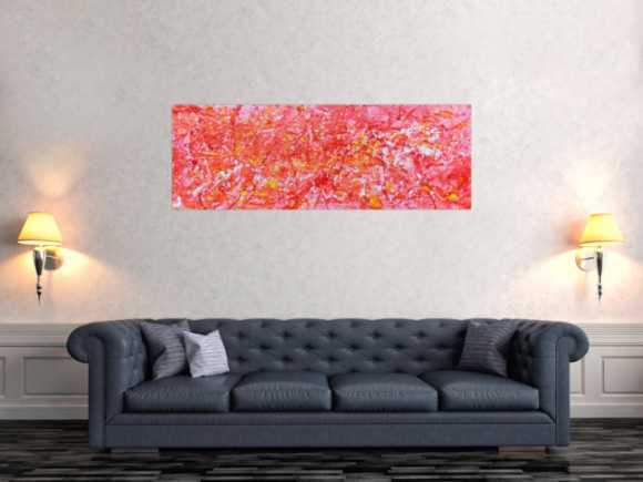 Abstraktes Acrylbild in rosa modern hell freundlich