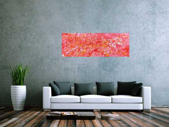 Abstraktes Acrylbild in rosa modern hell freundlich