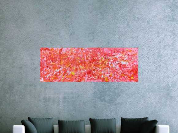 Abstraktes Acrylbild in rosa modern hell freundlich