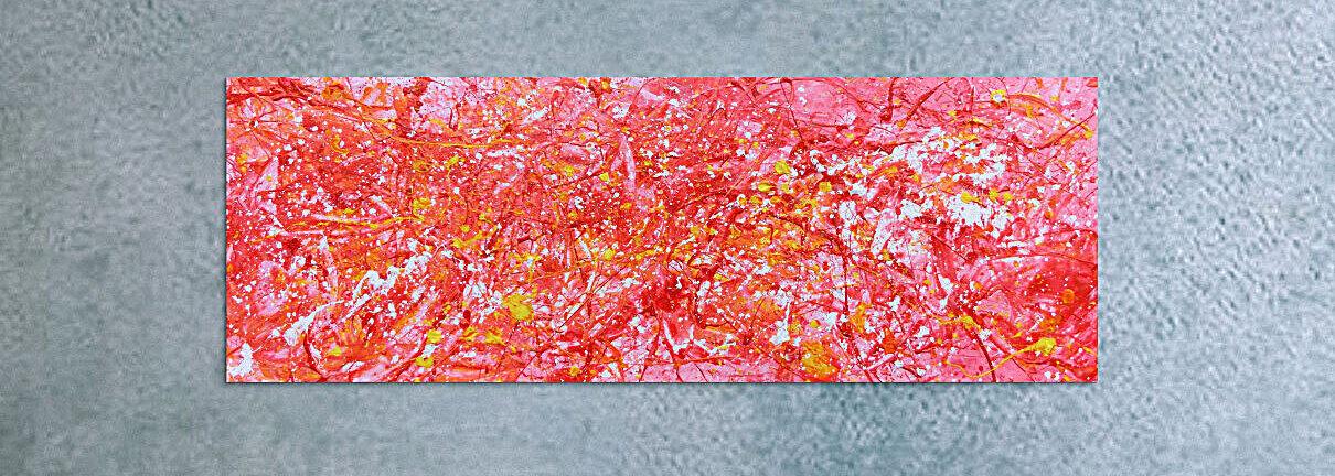 Abstraktes Acrylbild in rosa modern hell freundlich