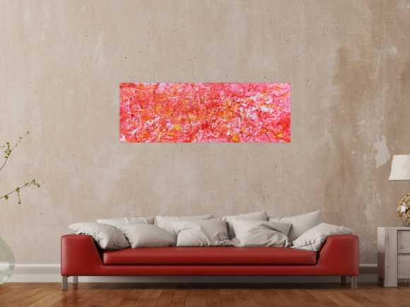 Abstraktes Acrylbild in rosa modern hell freundlich