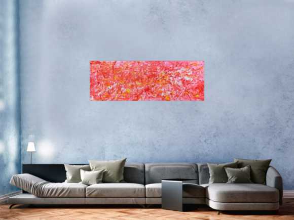 Abstraktes Acrylbild in rosa modern hell freundlich