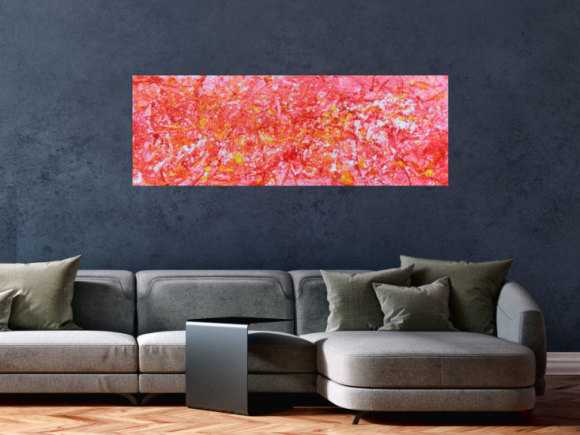 Abstraktes Acrylbild in rosa modern hell freundlich