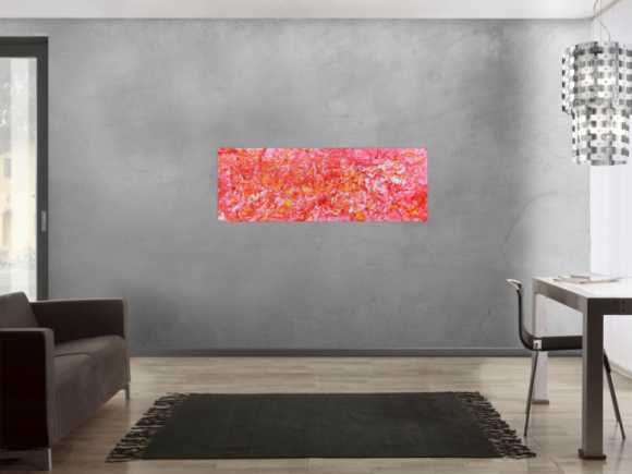 Abstraktes Acrylbild in rosa modern hell freundlich