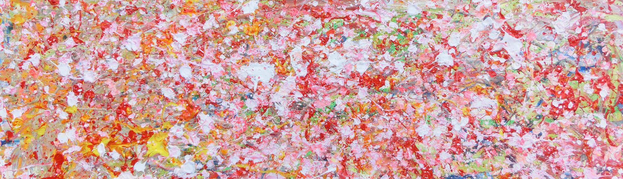 Sehr modernes Acrylgemälde abstrakt mit hellen Farben