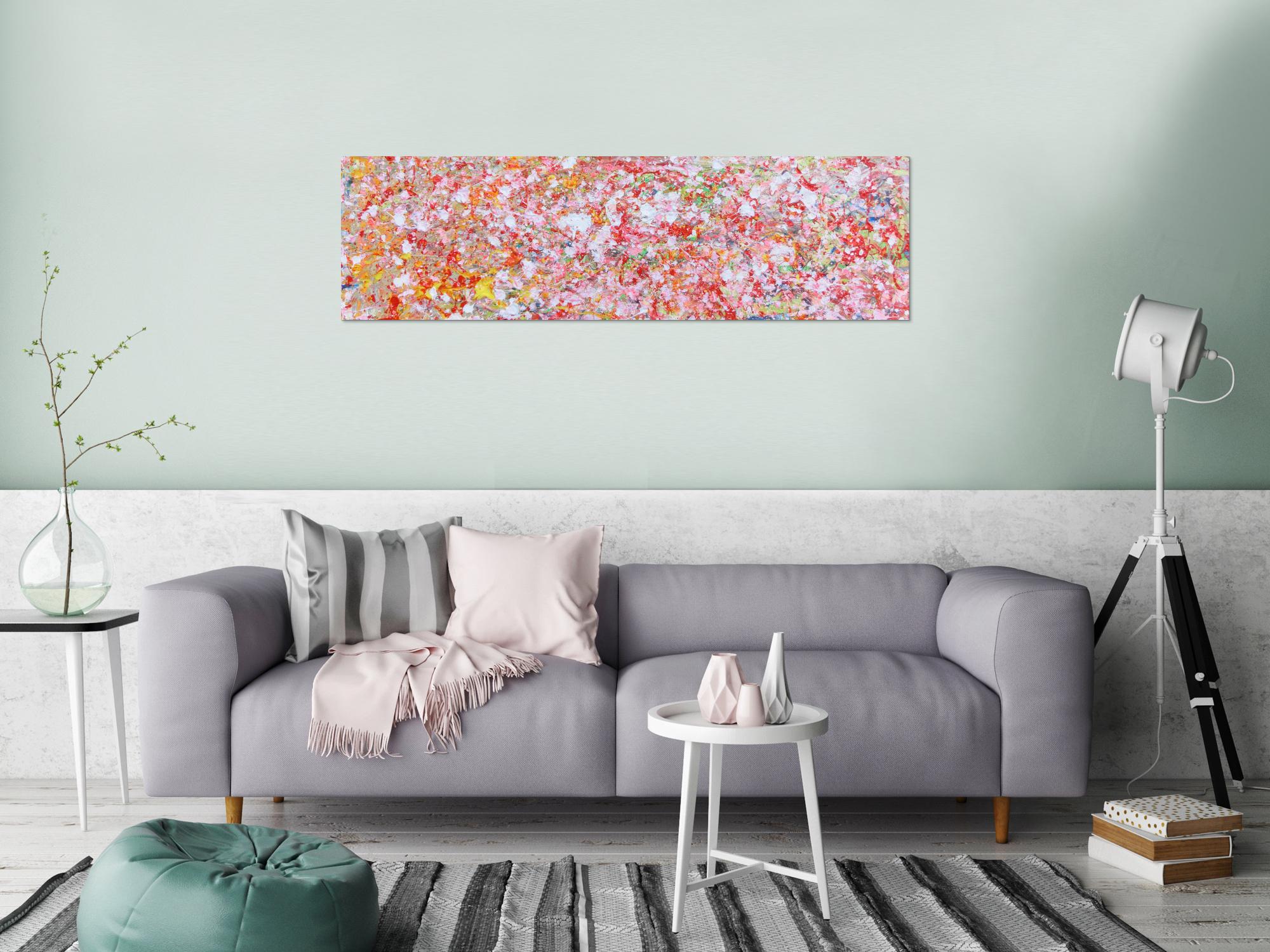 Sehr modernes Acrylgemälde abstrakt mit hellen Farben