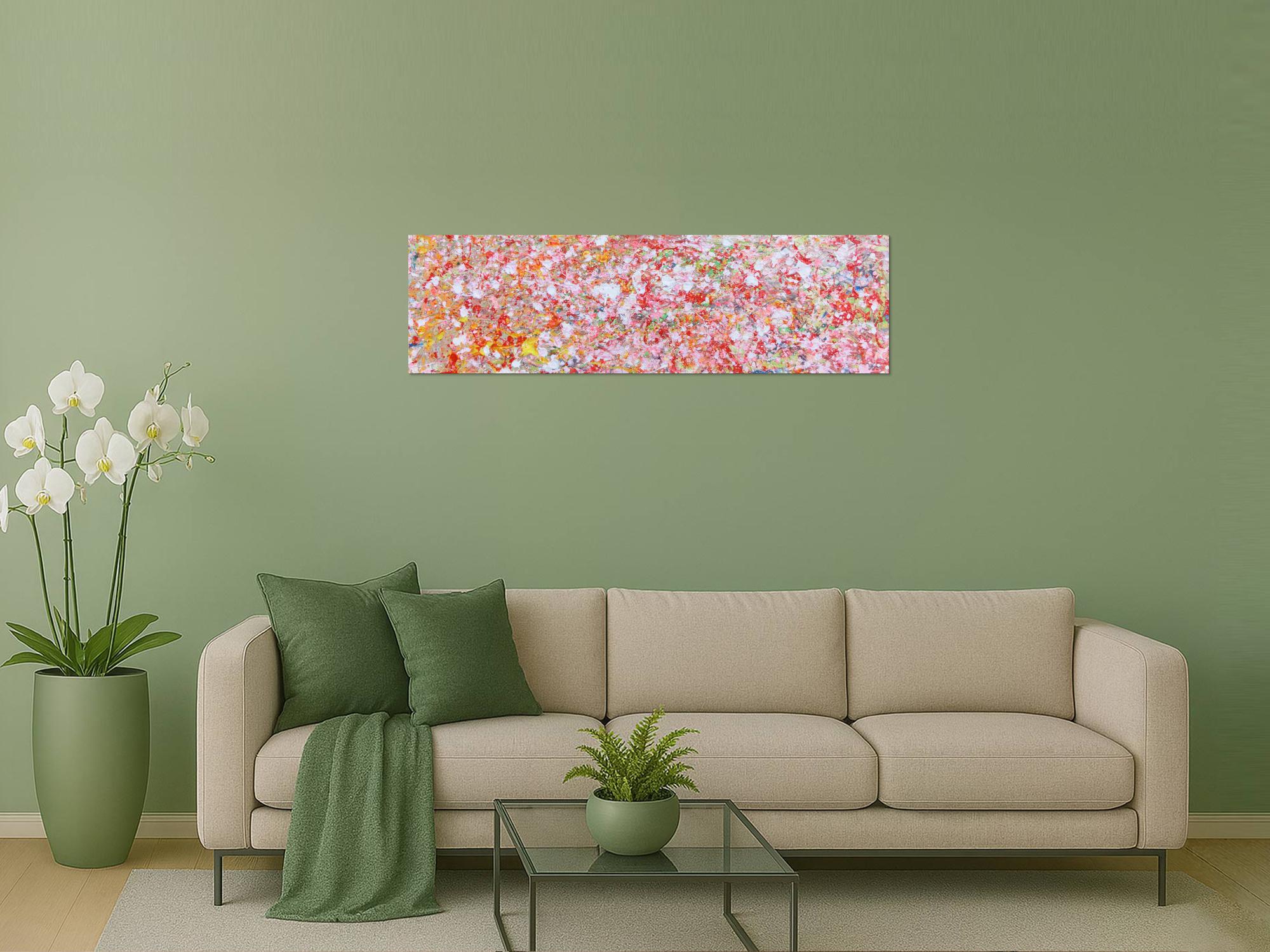 Sehr modernes Acrylgemälde abstrakt mit hellen Farben