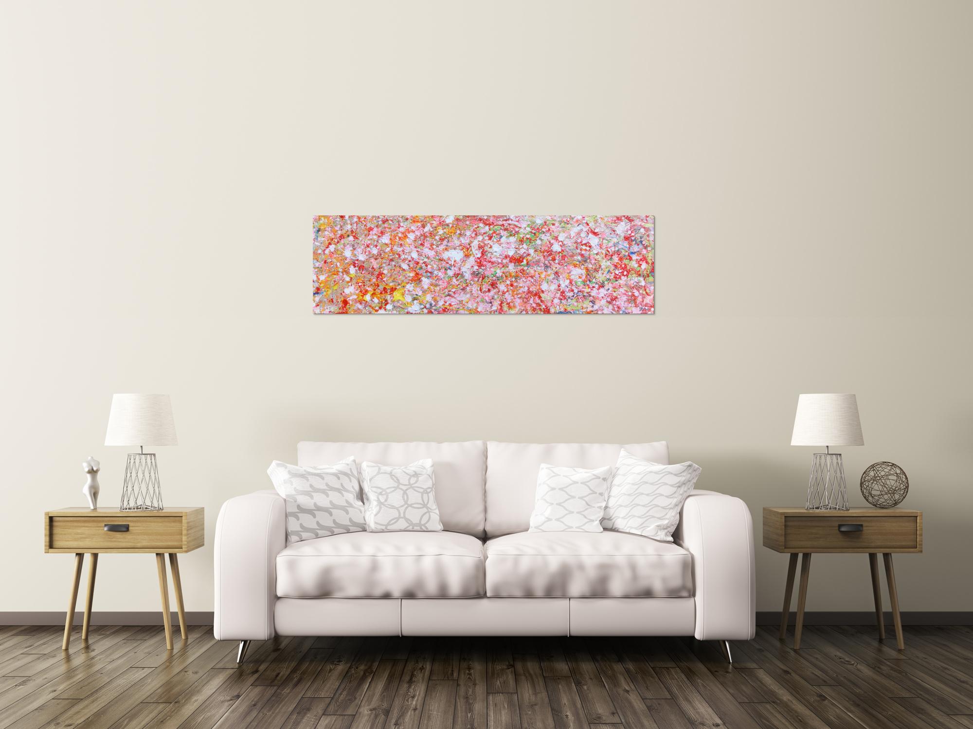 Sehr modernes Acrylgemälde abstrakt mit hellen Farben