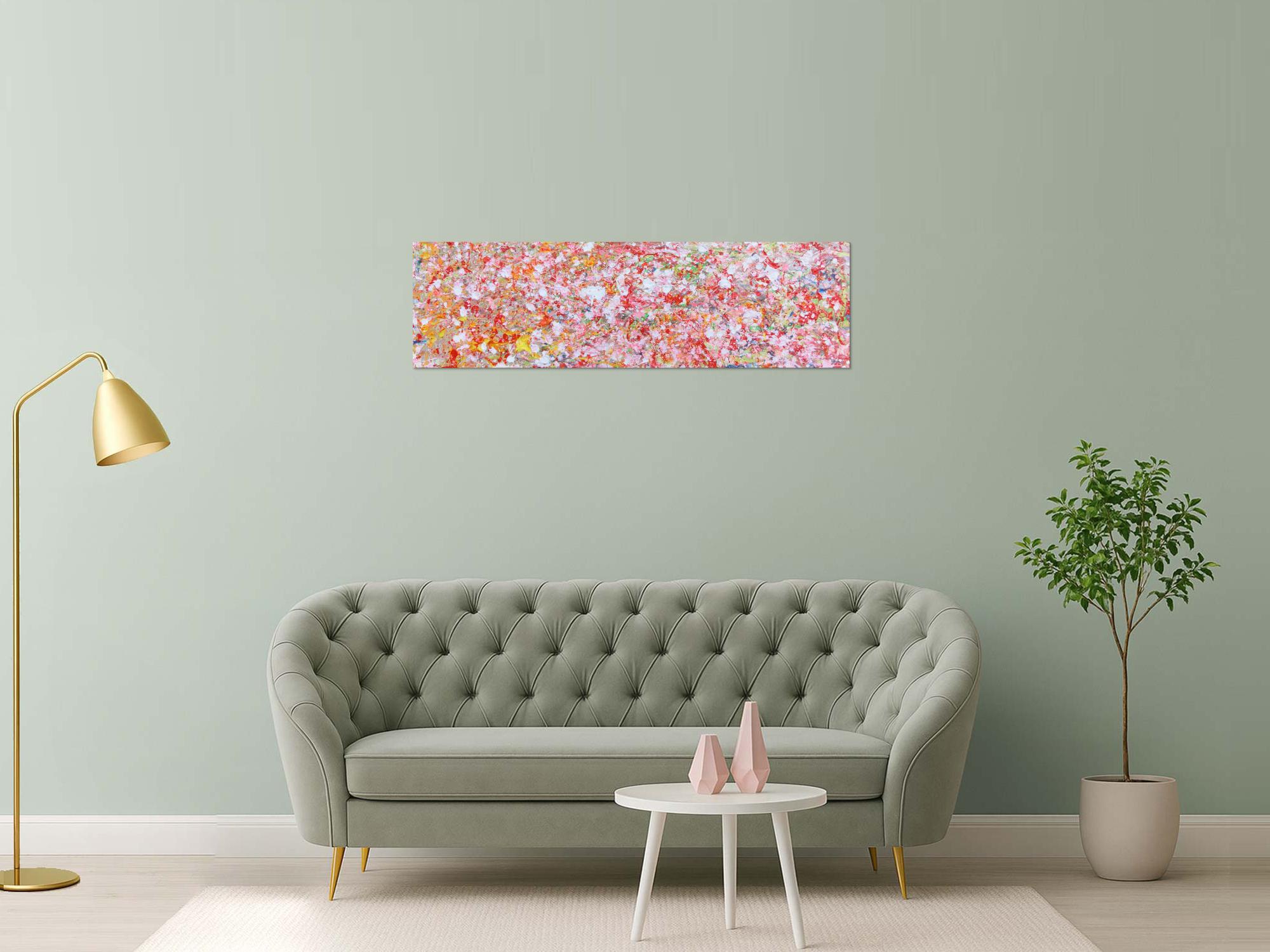 Sehr modernes Acrylgemälde abstrakt mit hellen Farben