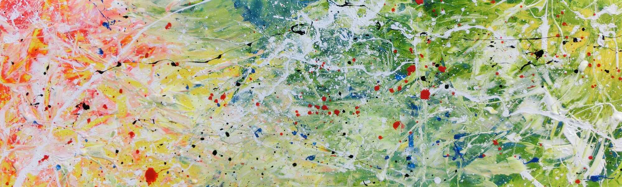 Abstraktes Acrylgemälde modern bunt helle Farben