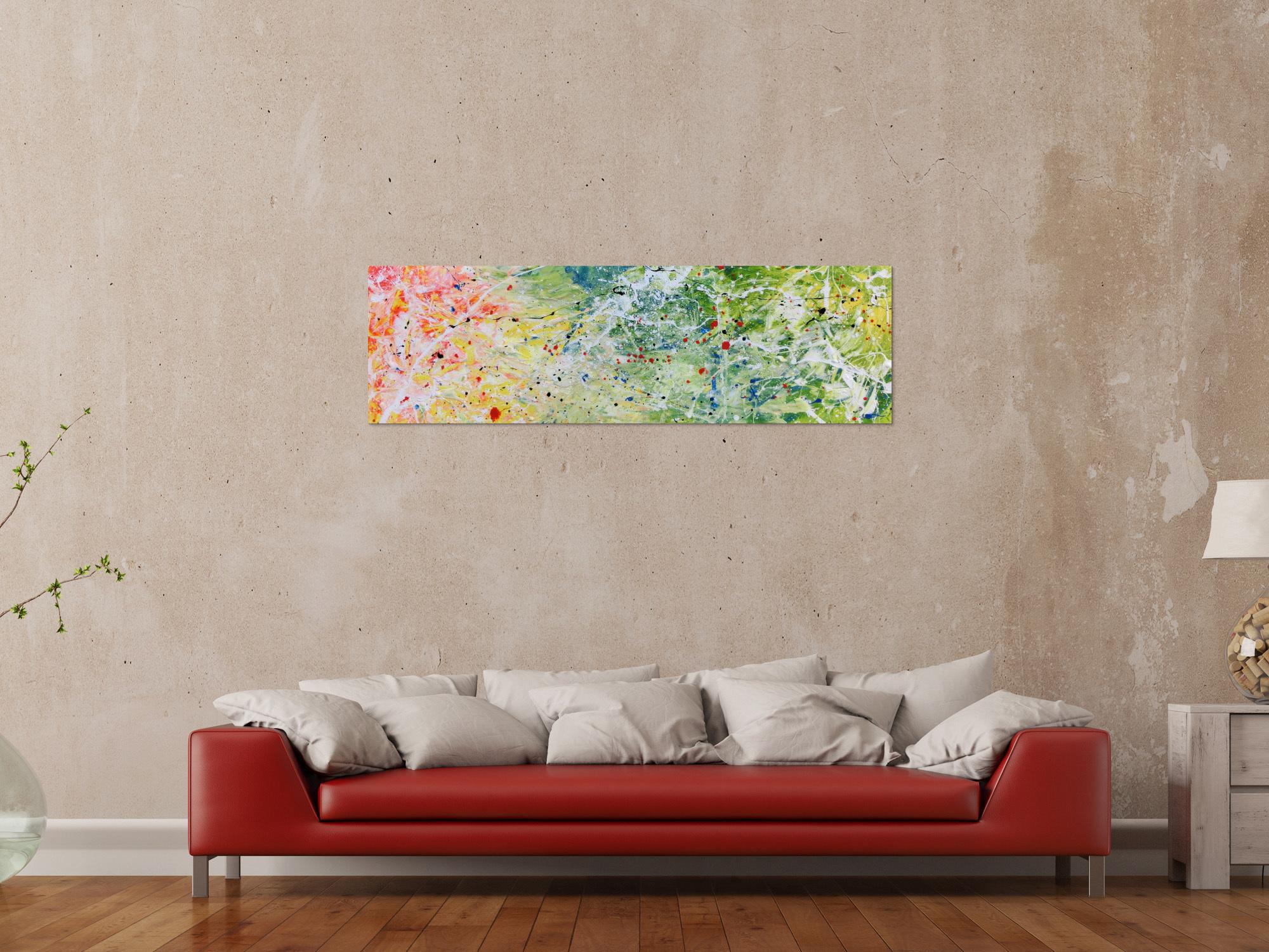 Abstraktes Acrylgemälde modern bunt helle Farben