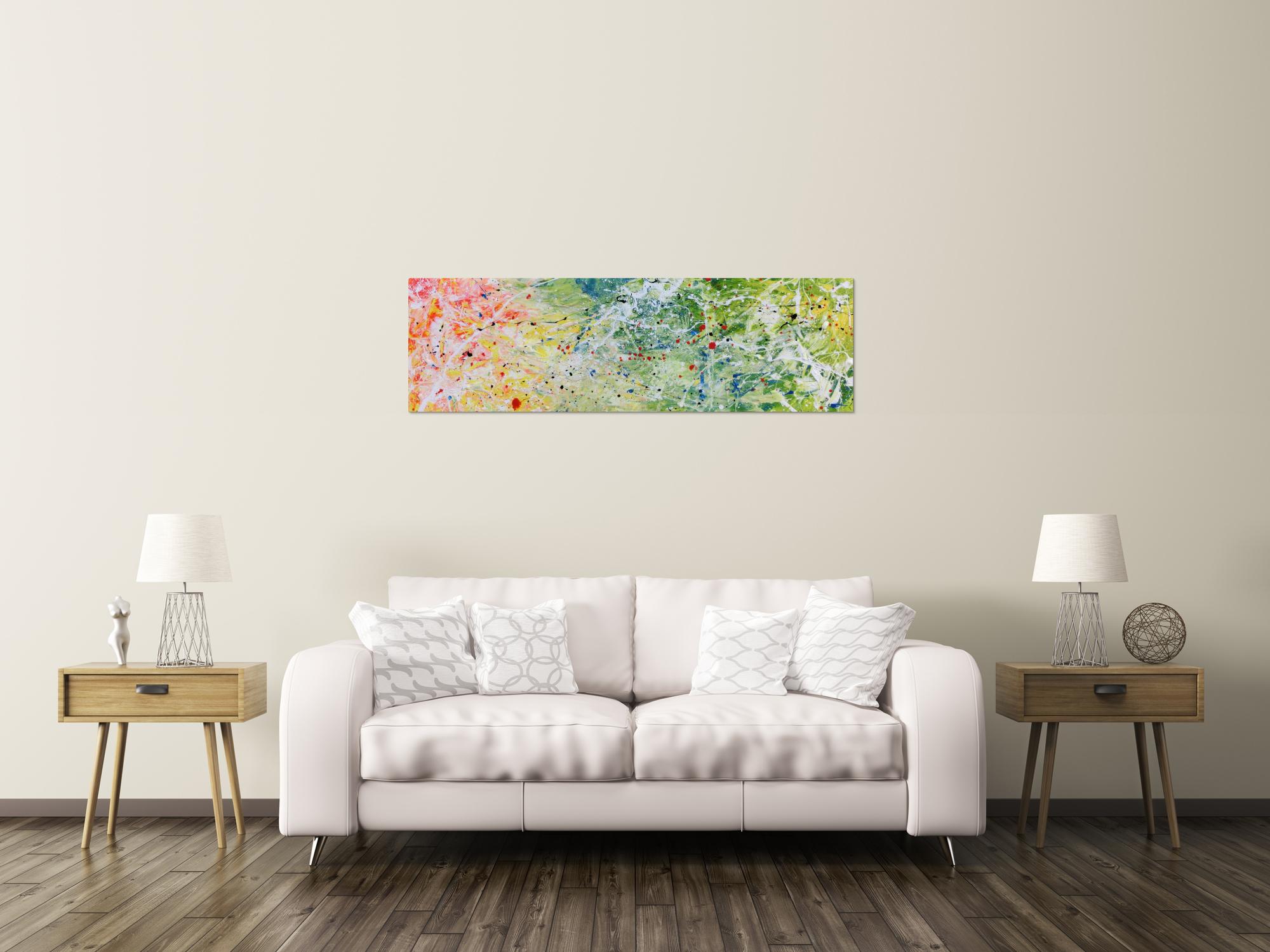 Abstraktes Acrylgemälde modern bunt helle Farben