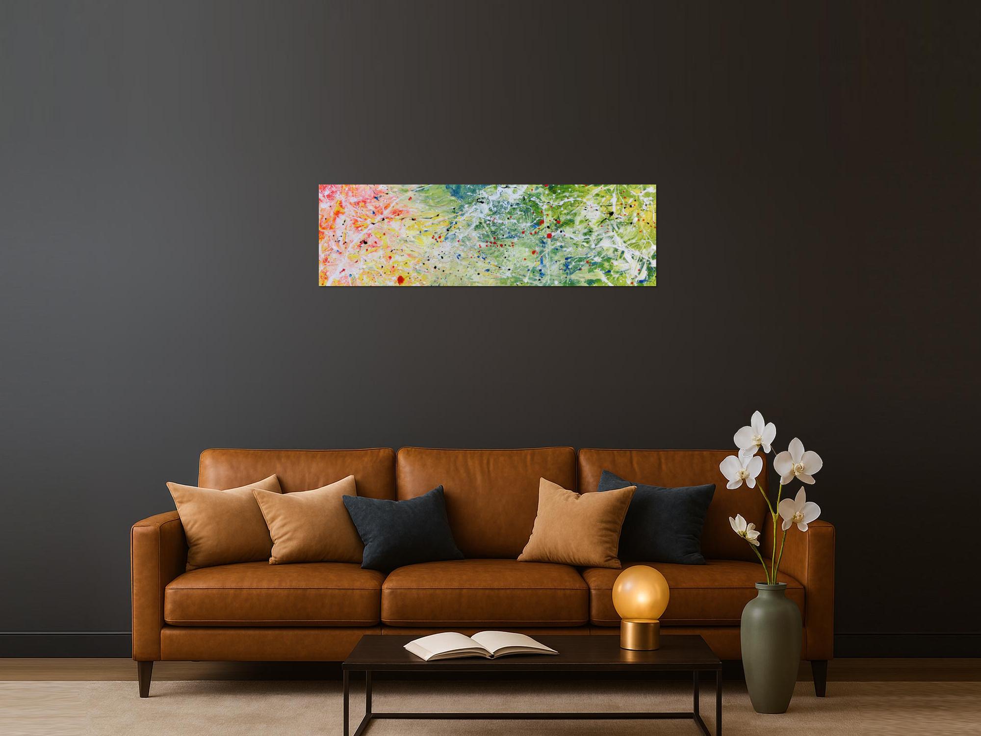 Abstraktes Acrylgemälde modern bunt helle Farben