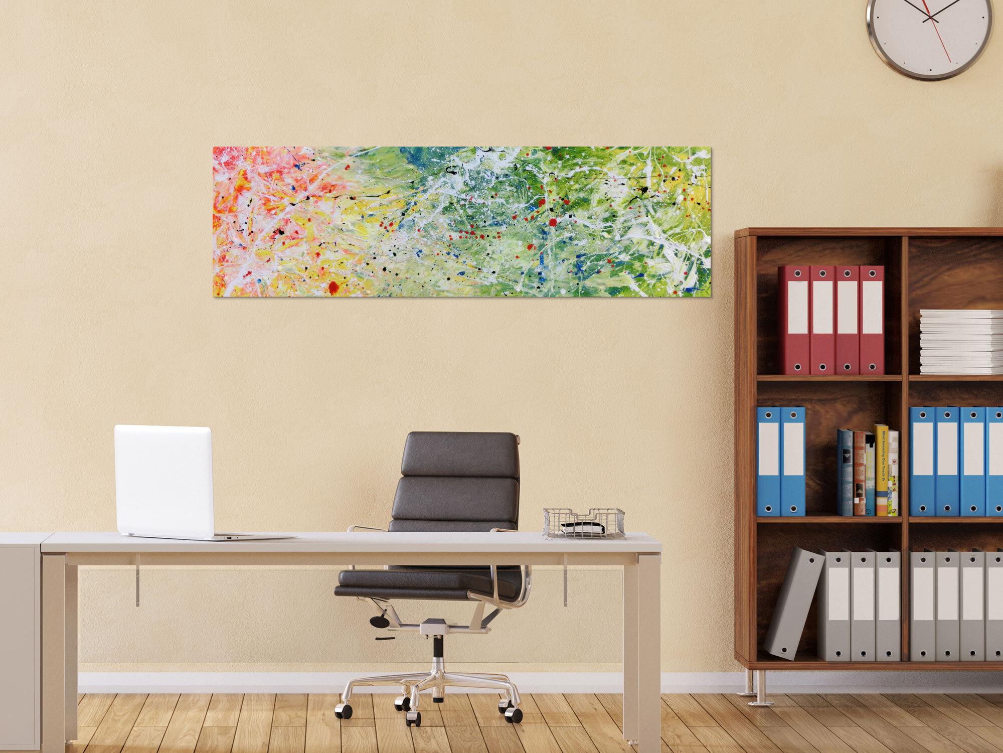 Abstraktes Acrylgemälde modern bunt helle Farben