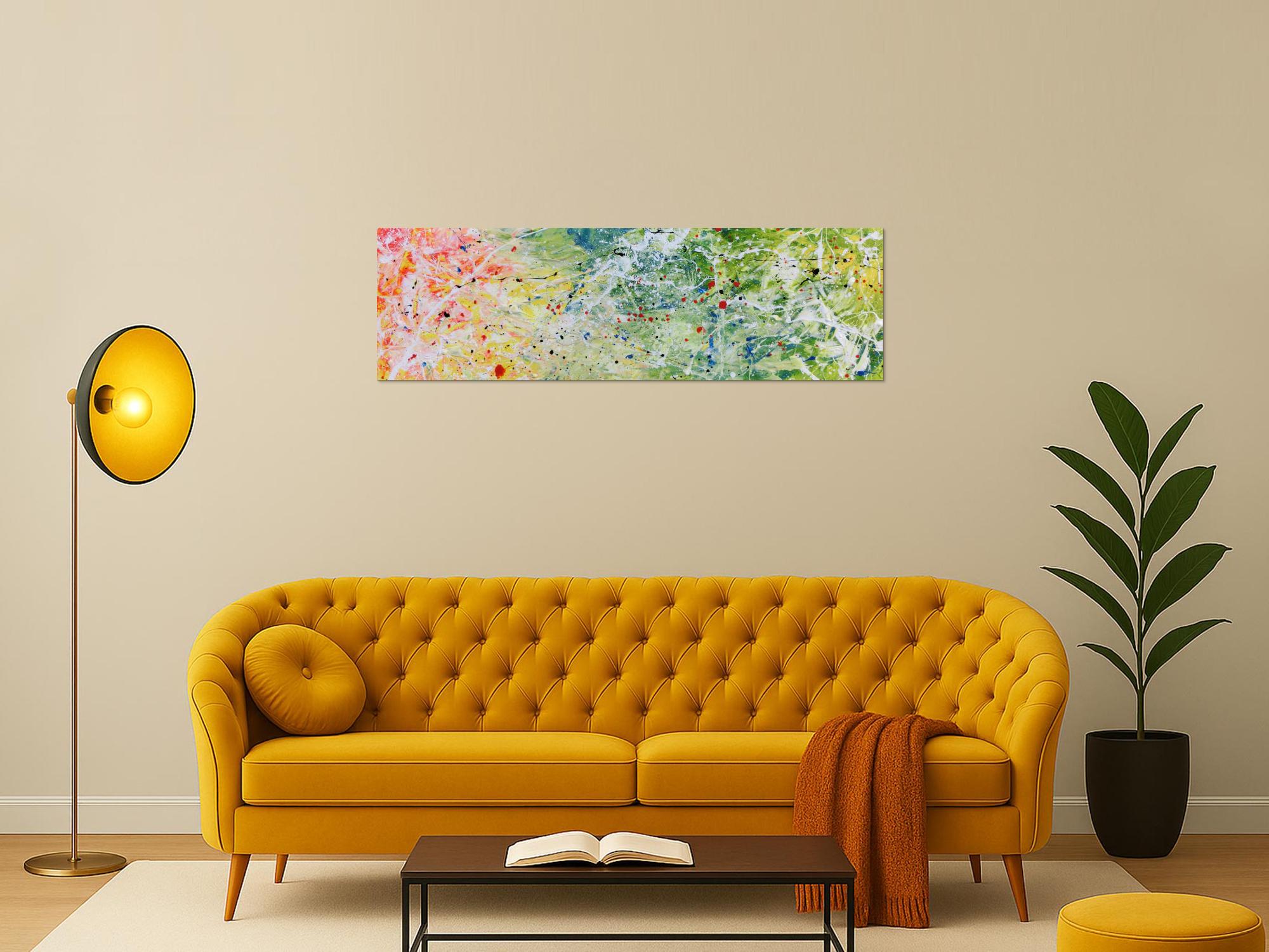 Abstraktes Acrylgemälde modern bunt helle Farben