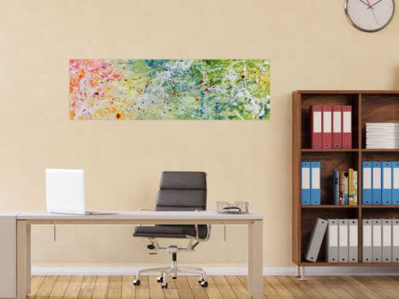 Abstraktes Acrylgemälde modern bunt helle Farben