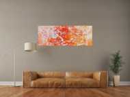 Abstraktes Acrylgemälde modern orange und weiß