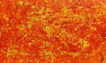 Modernes abstraktes Acrylbild in orange