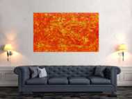 Modernes abstraktes Acrylbild in orange