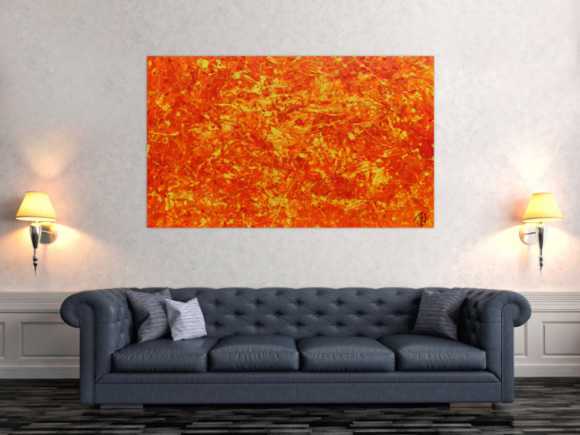 Modernes abstraktes Acrylbild in orange