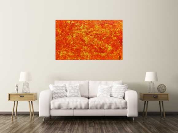 Modernes abstraktes Acrylbild in orange