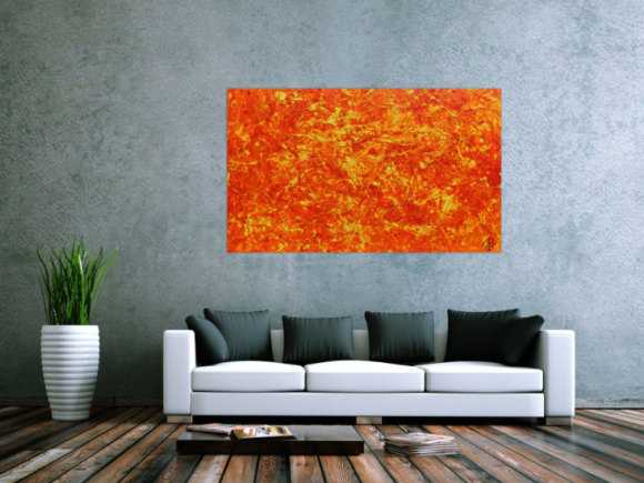 Modernes abstraktes Acrylbild in orange
