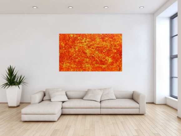 Modernes abstraktes Acrylbild in orange