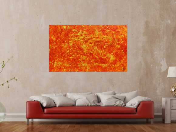 Modernes abstraktes Acrylbild in orange