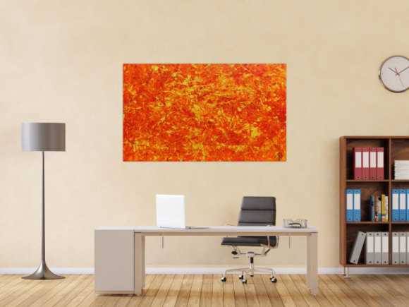 Modernes abstraktes Acrylbild in orange