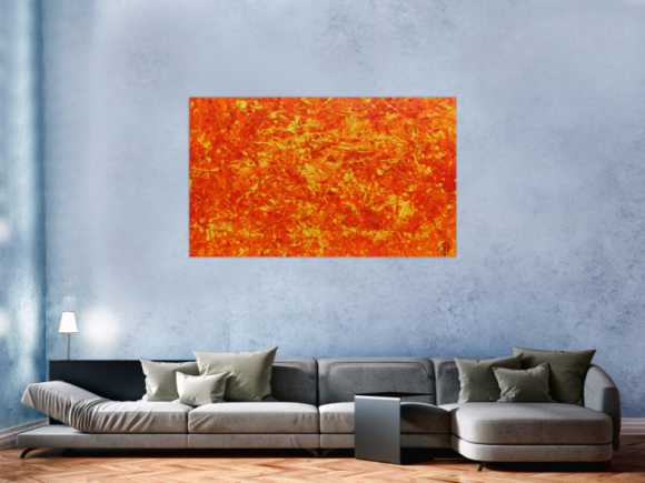 Modernes abstraktes Acrylbild in orange