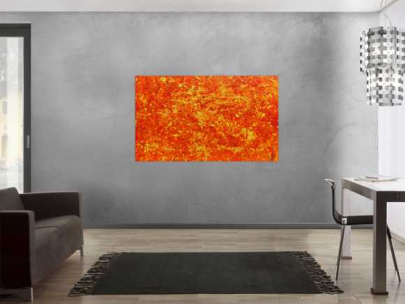 Modernes abstraktes Acrylbild in orange