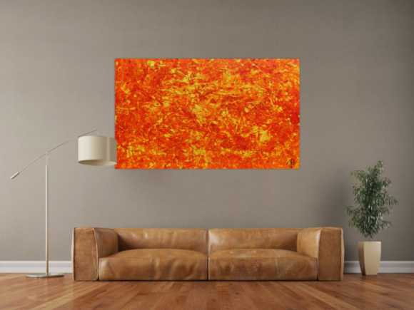 Modernes abstraktes Acrylbild in orange