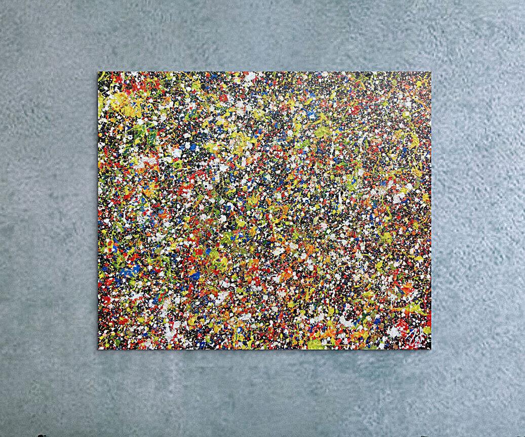 Sehr buntes abstraktes Acrylgemälde modern viele Farben