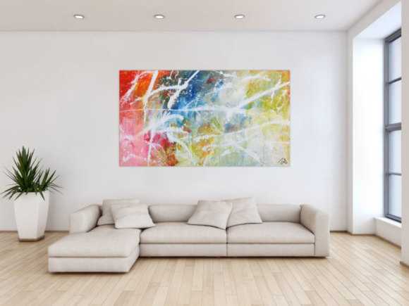 Helles abstraktes Acrylgemälde modern bunt zeitgenössisch