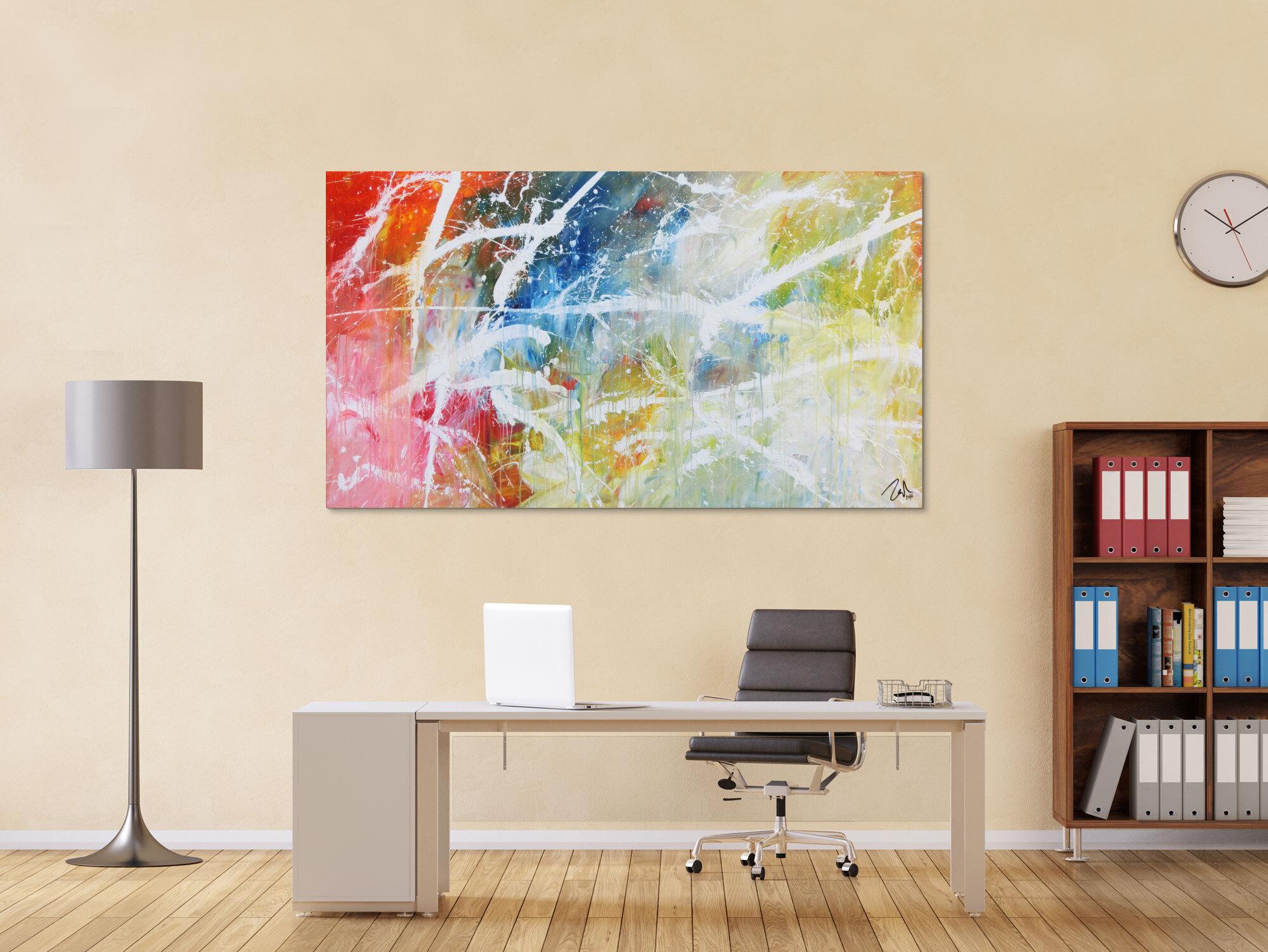 Helles abstraktes Acrylgemälde modern bunt zeitgenössisch