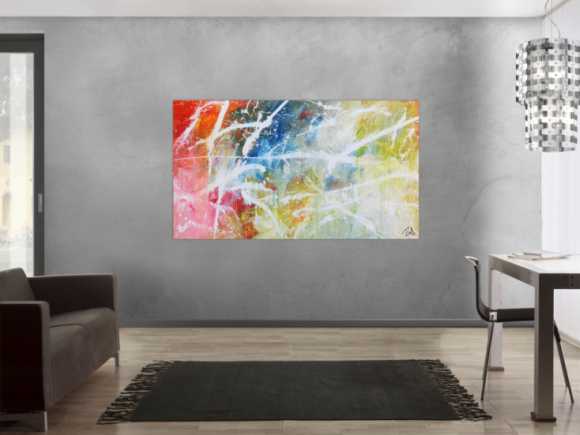 Helles abstraktes Acrylgemälde modern bunt zeitgenössisch